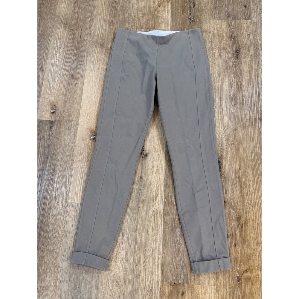 Tribal Minimalist Ankle Trousers Women Medium Taupe High Rise Cuffed Stretch